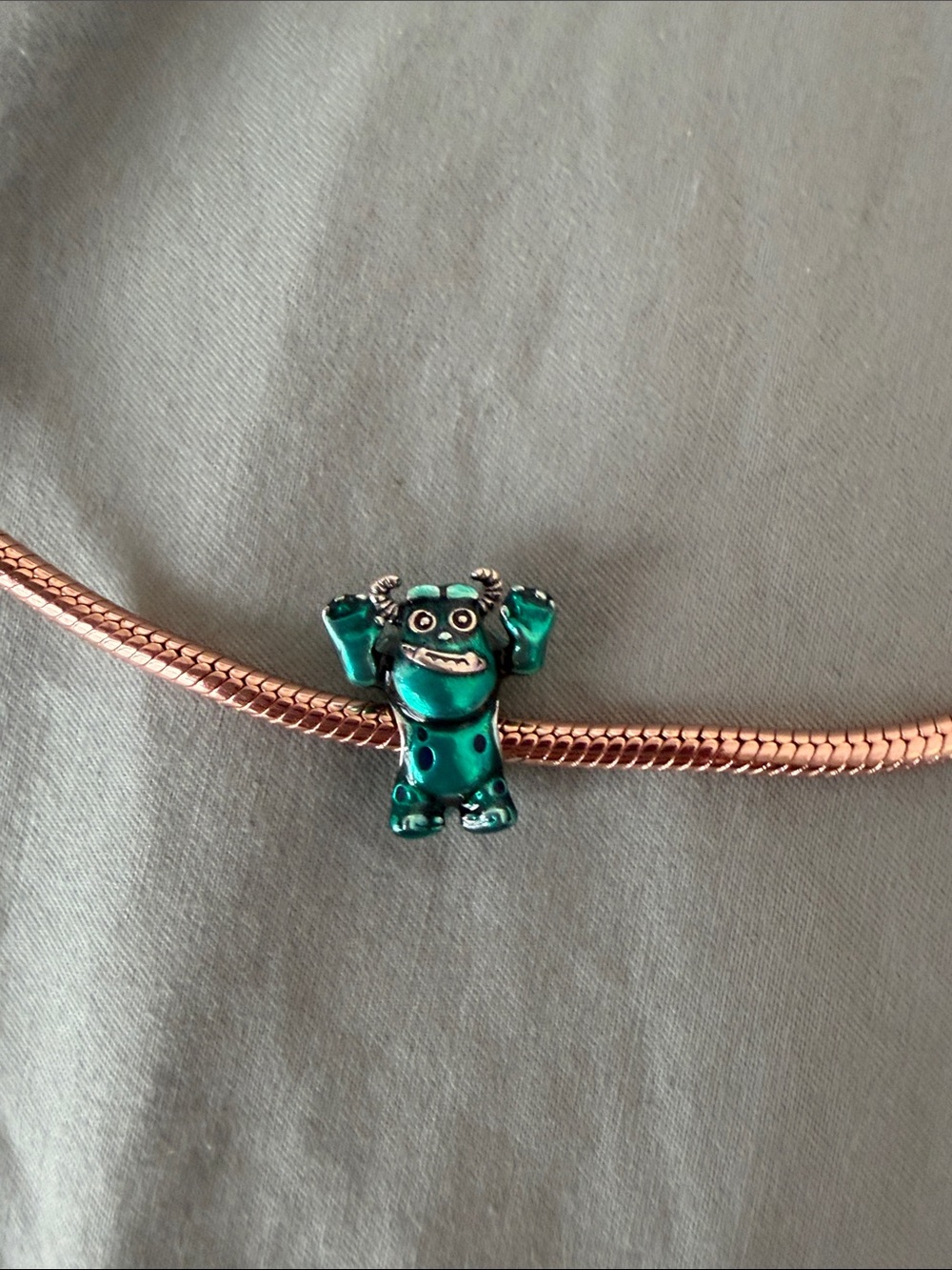 Silver & Teal Monster Inc Disney Charm - Picture 4 of 5